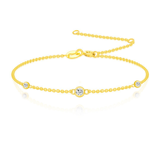 Bransoletka z okrągłym zawieszką z 10-karatowego złota Moissanite