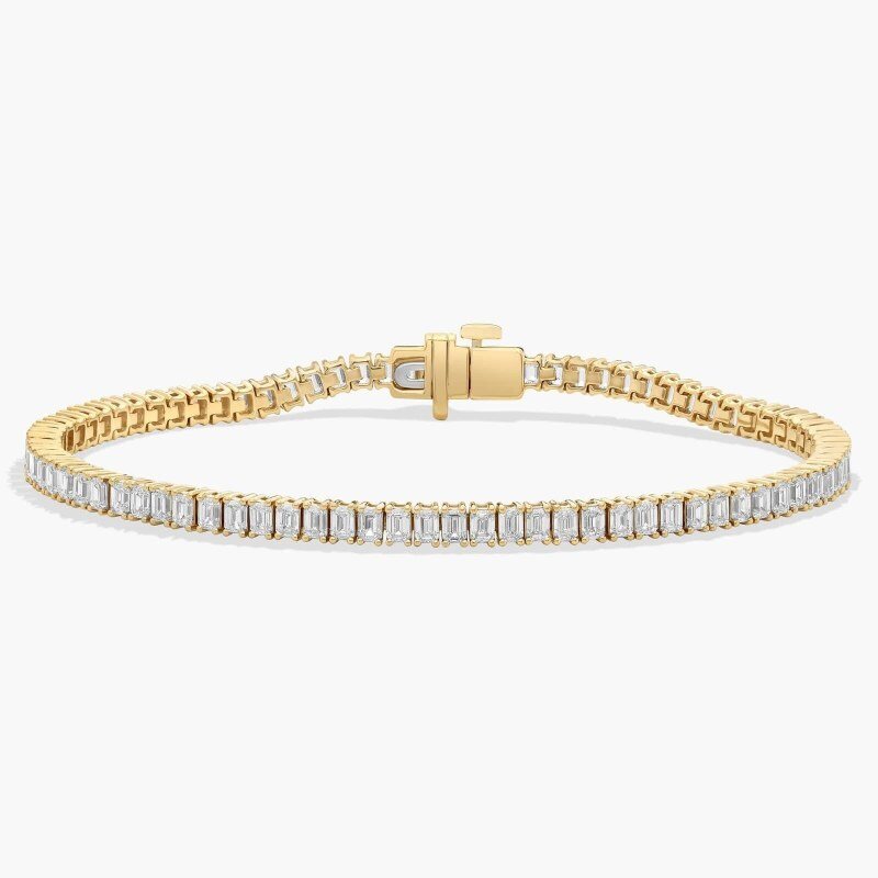 Bracelet de tennis en or 18 carats et moissanite-1
