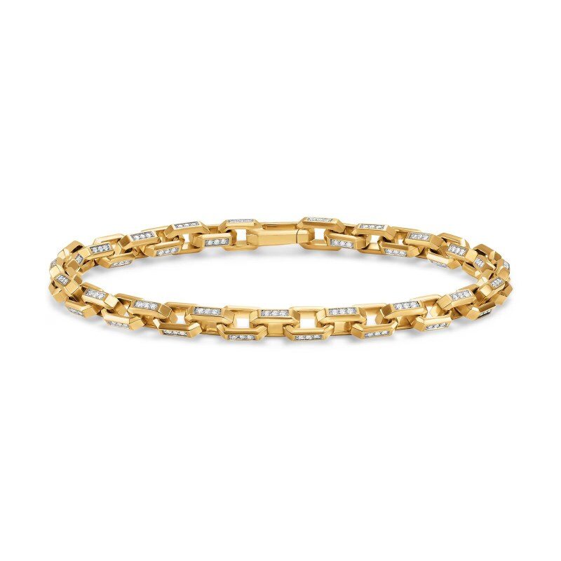 Bracelet chaîne de tennis en or 10K avec moissanite pour homme-2