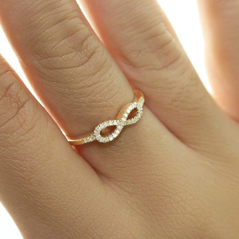 18Kゴールドモアッサナイトの結婚指輪-3