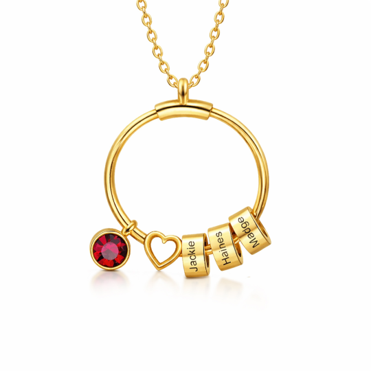 14-Karat-Gold-Mutterhalskette mit Namen der Kinder
