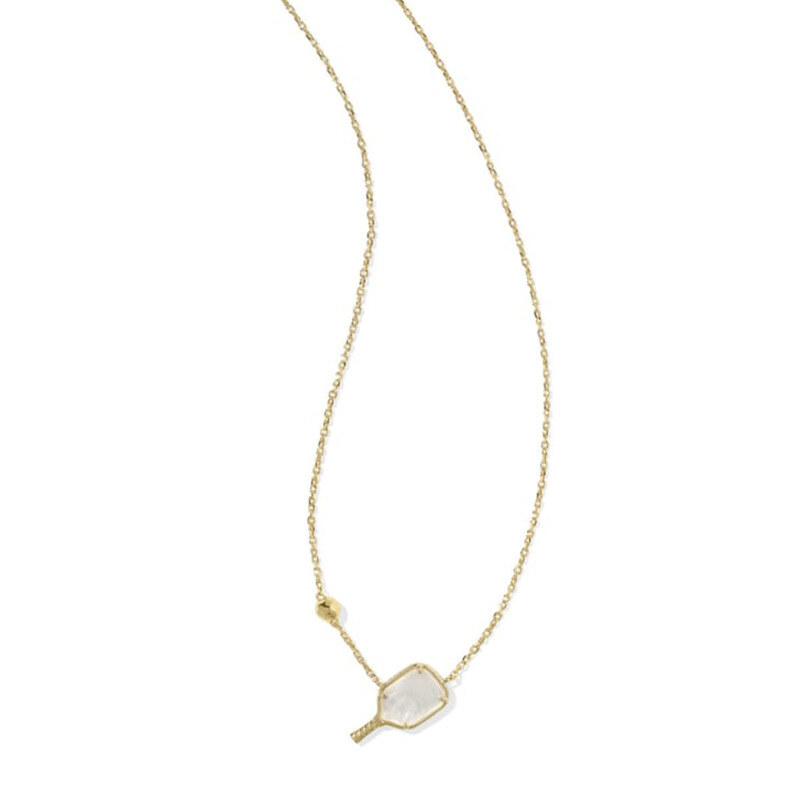 Collier à pendentif Pickleball en nacre d'or 10K-3