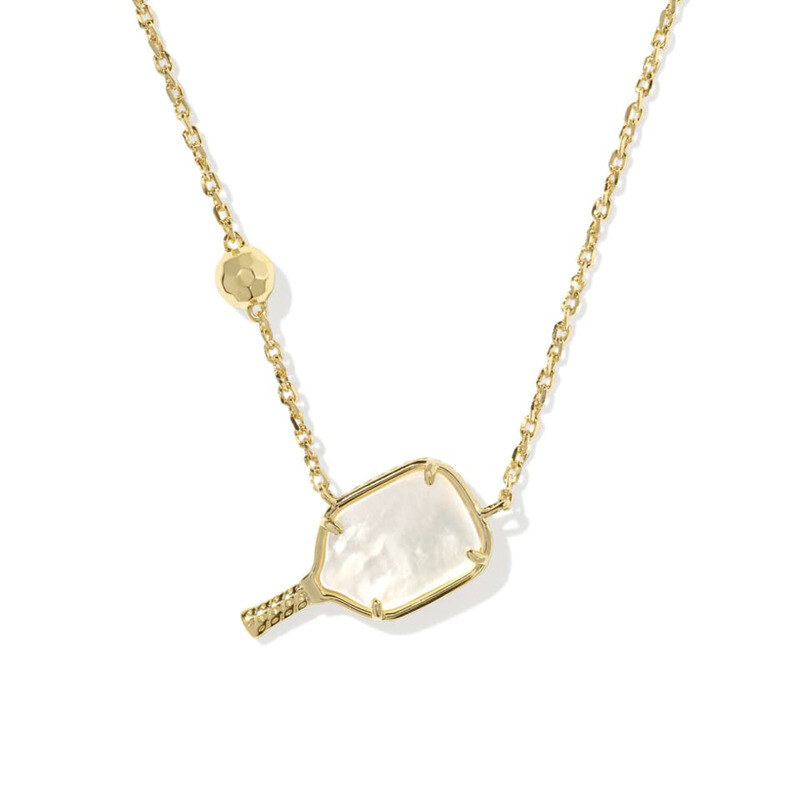 Collier à pendentif Pickleball en nacre d'or 10K-1