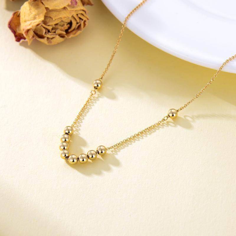 Collar con colgante de madre de oro de 14 quilates-4