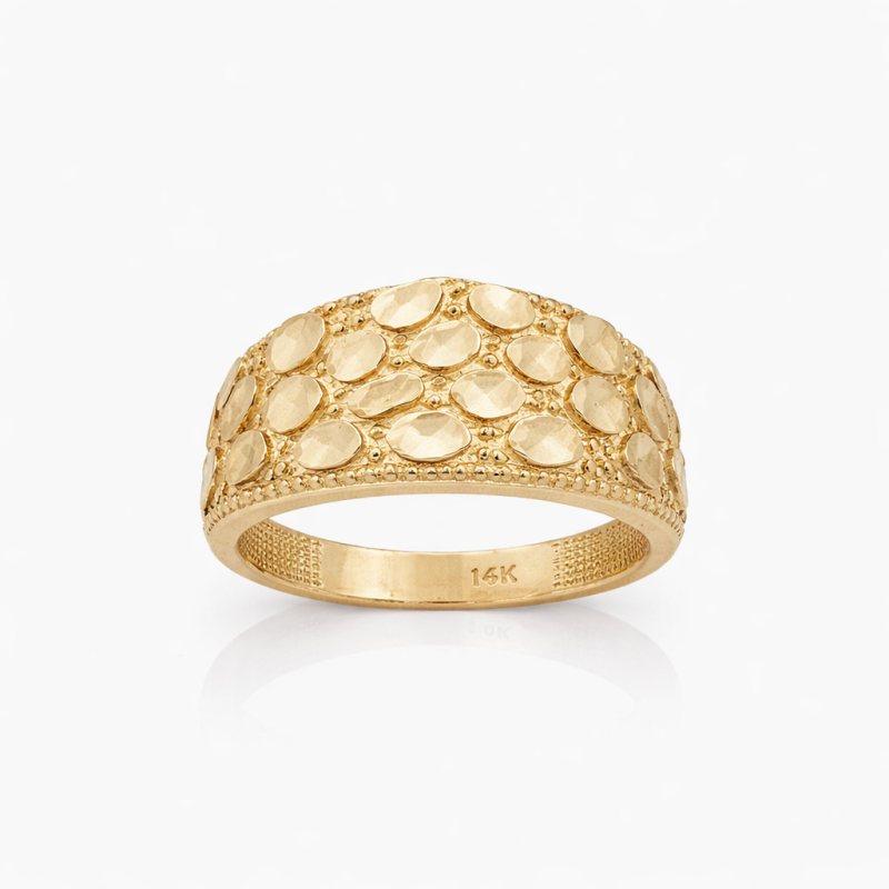 14K Gold Nugget Ring for Men-1