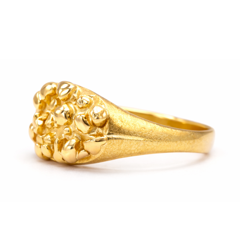 Anillo de pepita de oro de 14 quilates para hombre-3