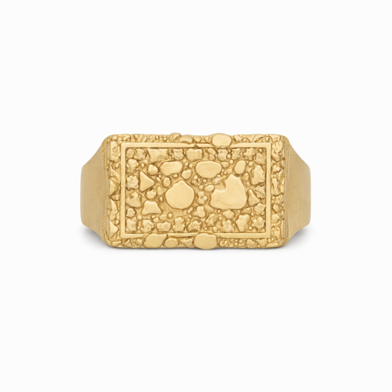 Anillo de pepita de oro de 14 quilates para hombres-1
