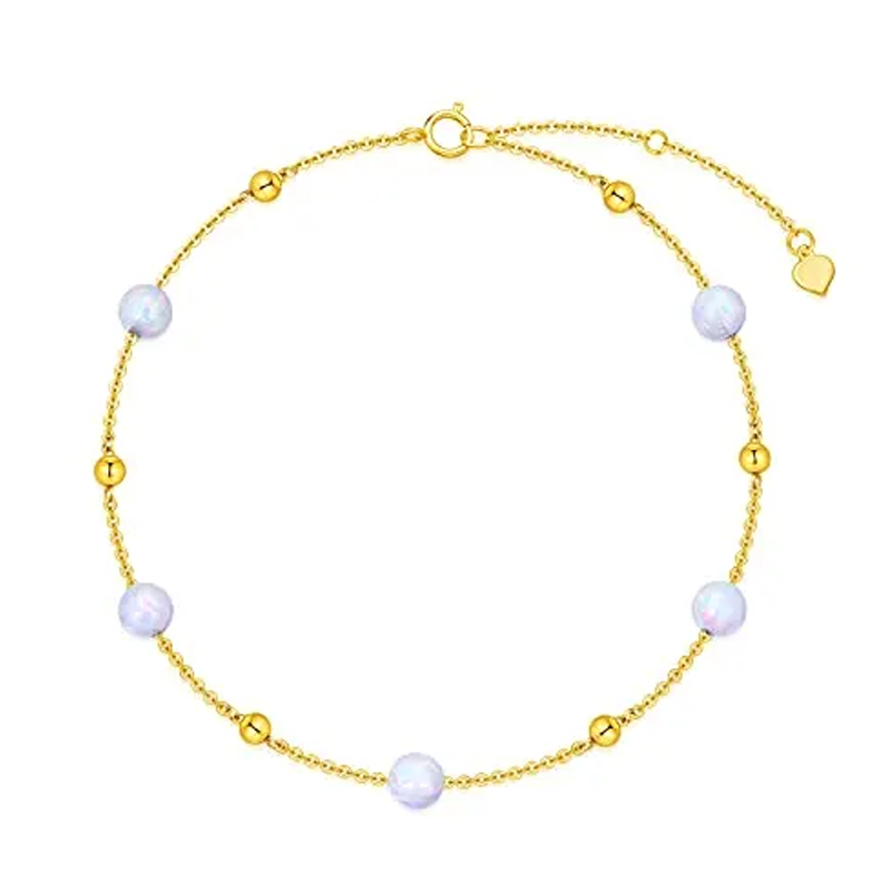 10K Gold Opal Bead Metal Beads Bracelet-1