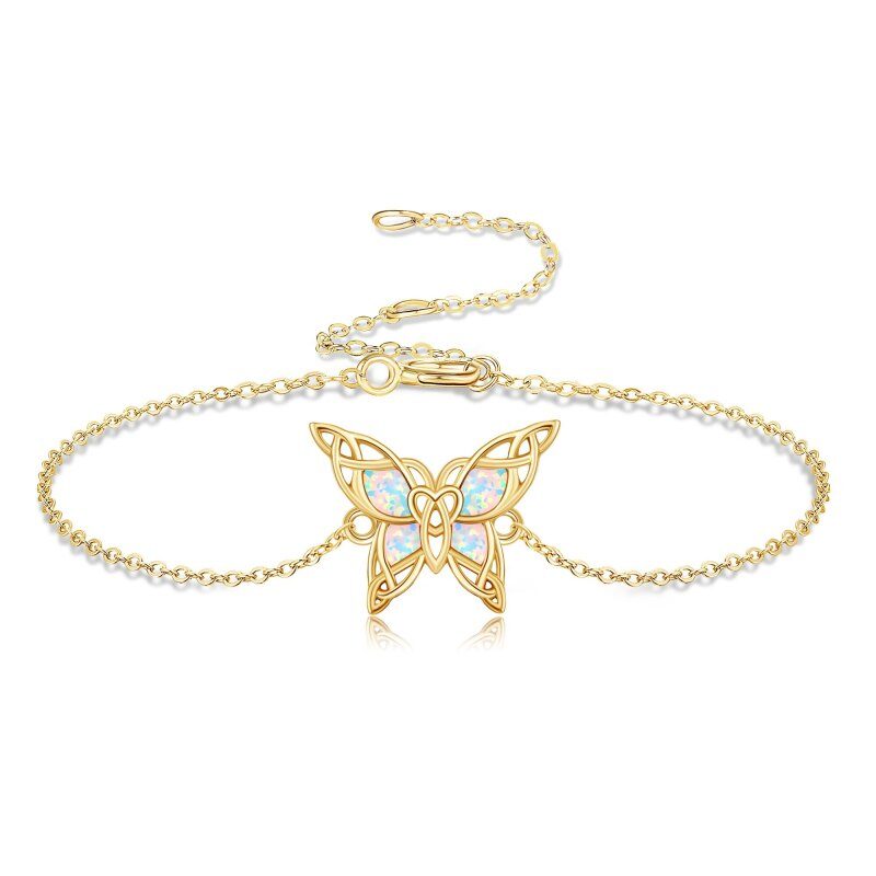 Pulsera de mariposa de ópalo de oro de 18 quilates para mujer-1