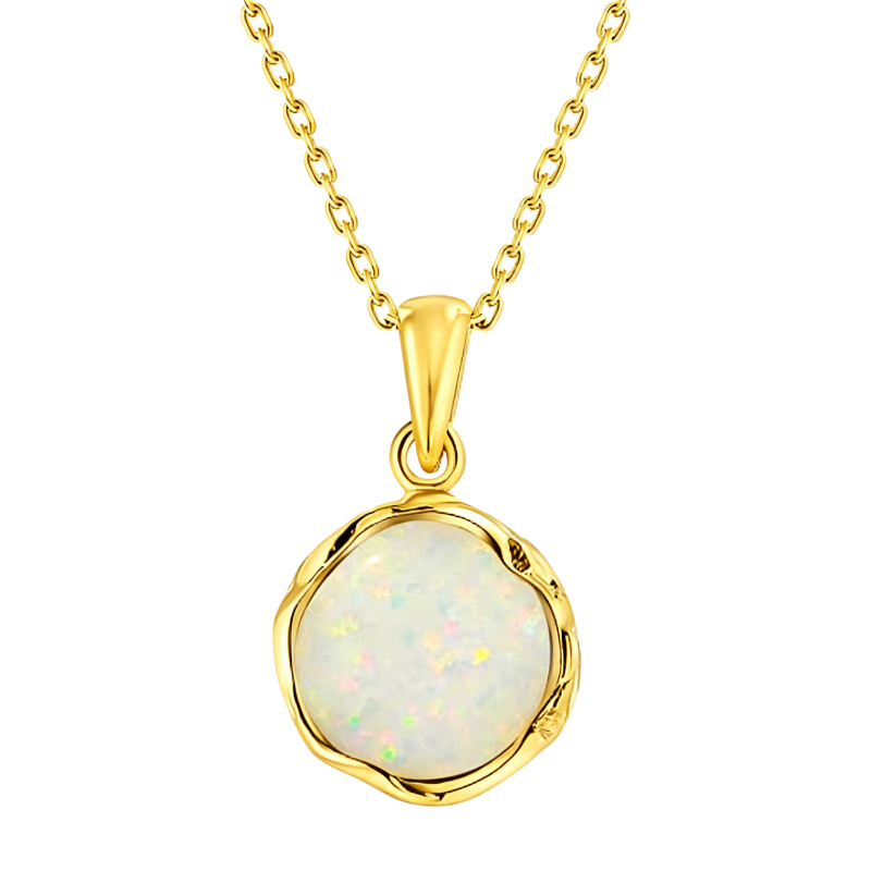 Collier pendentif en or 18 carats et opale-1