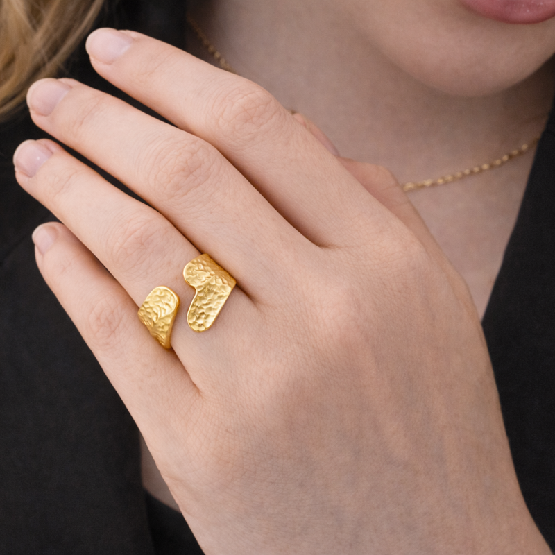 Anillo abierto de oro de 14 quilates-2
