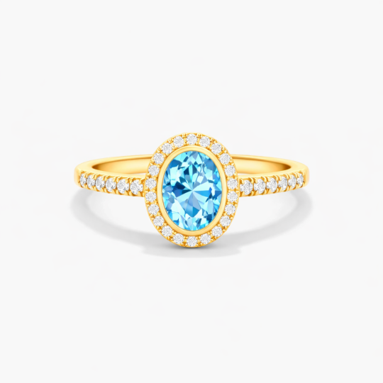 Bague de fiançailles en or 10K à taille ovale