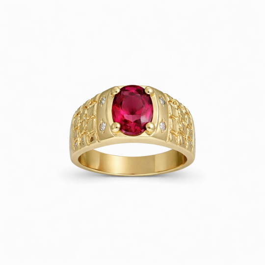Anillo de compromiso de oro de 14 quilates con corte ovalado para hombres