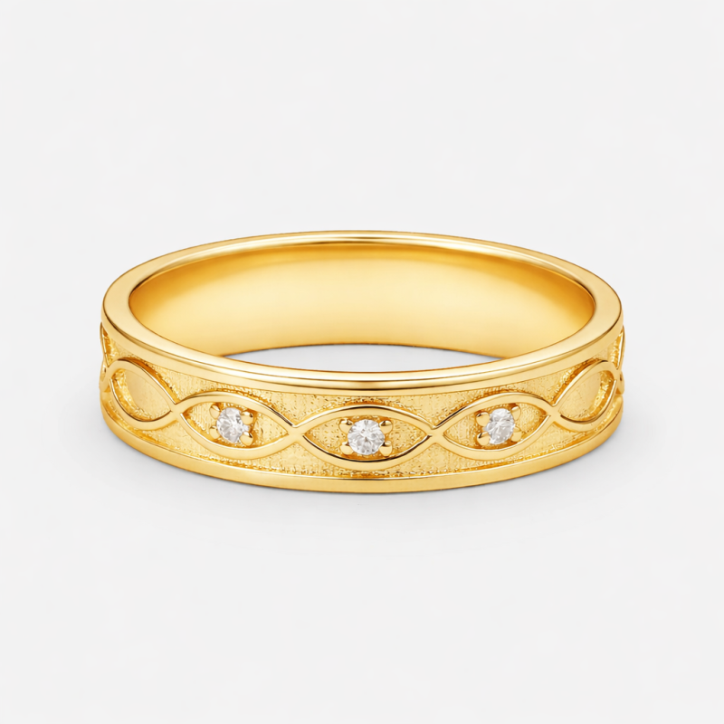 Bagues de couple en or 18K avec moissanite taillée en ovale-6