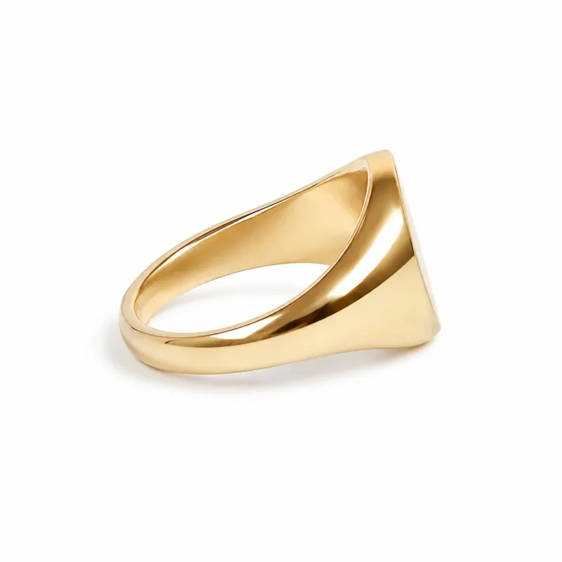 Bague chevalière ovale en or 18 carats pour homme, ornée d'un blason familial personnalisé et gravée en relief.-4