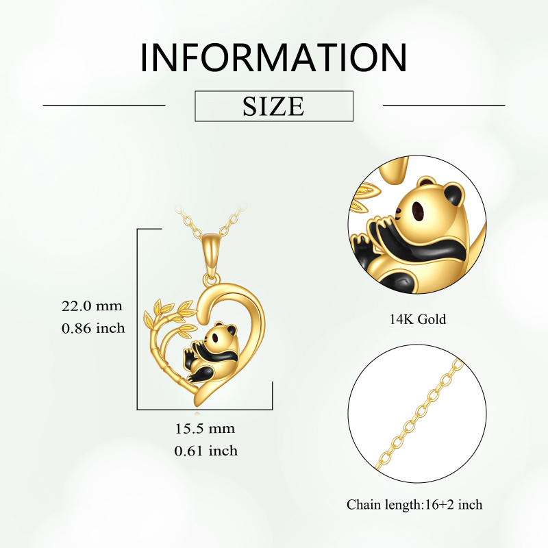 18K Gold Panda & Bamboo Pendant Necklace-4