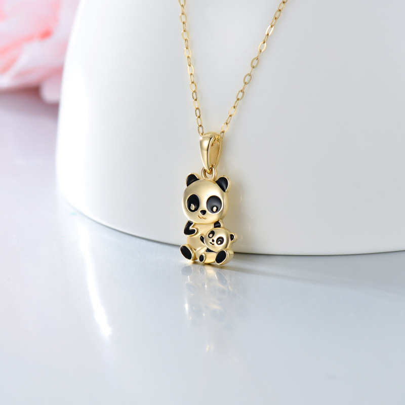 18K Gold Panda-Anhänger Halskette-3