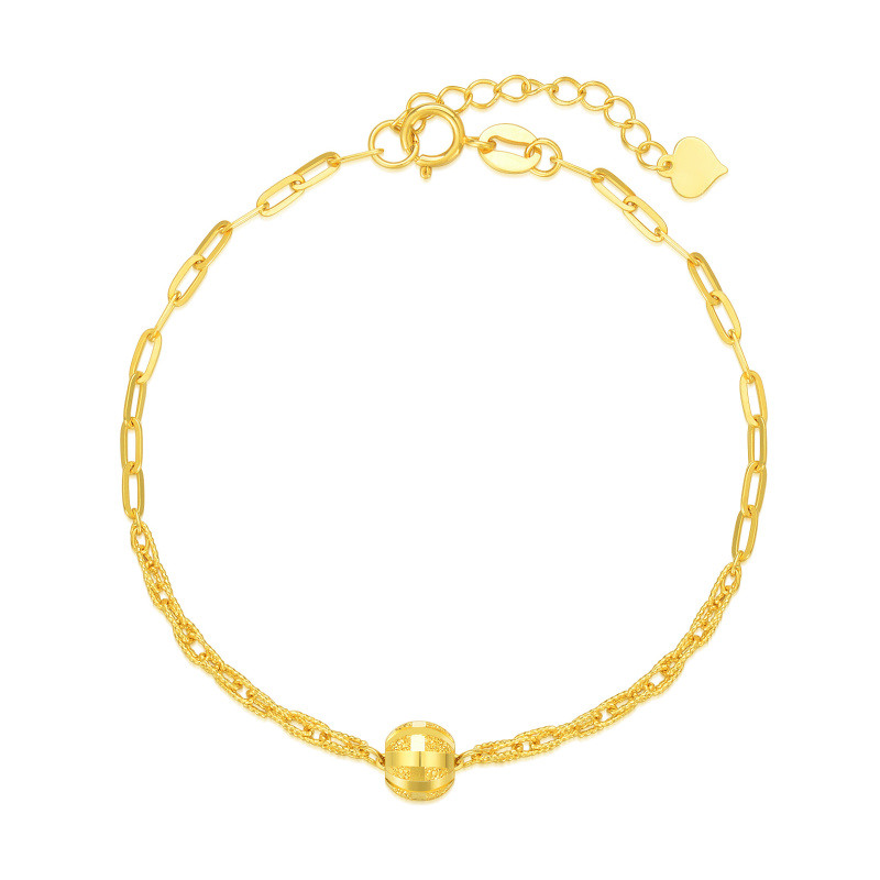 Pulsera de cadena con clip de oro de 10 quilates-1