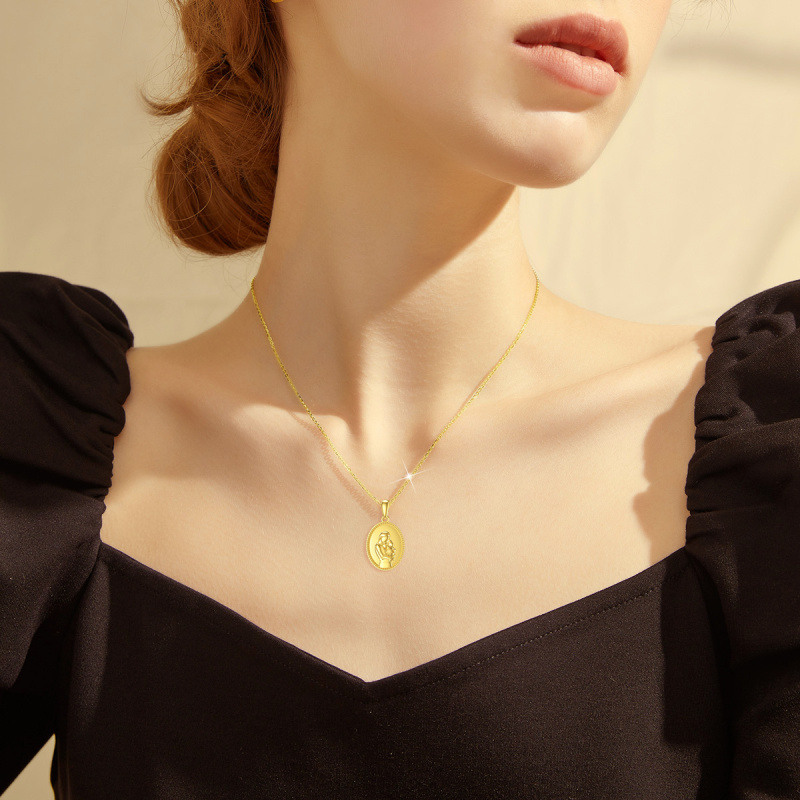 Collar Colgante Monedas Padres e Hijos Oro 10K-3