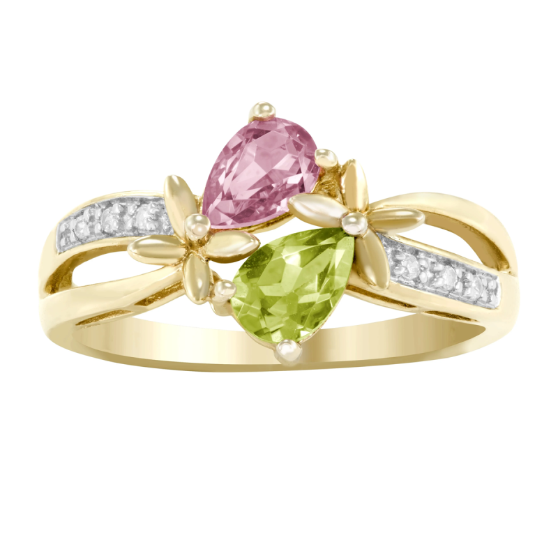 18K Gold Pear Cut Butterfly Ring-1