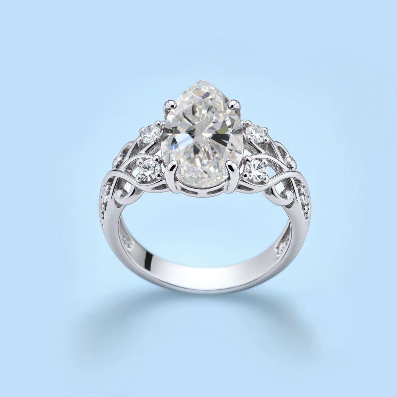 10K Gold Pear Cut Moissanite Engagement Ring-3