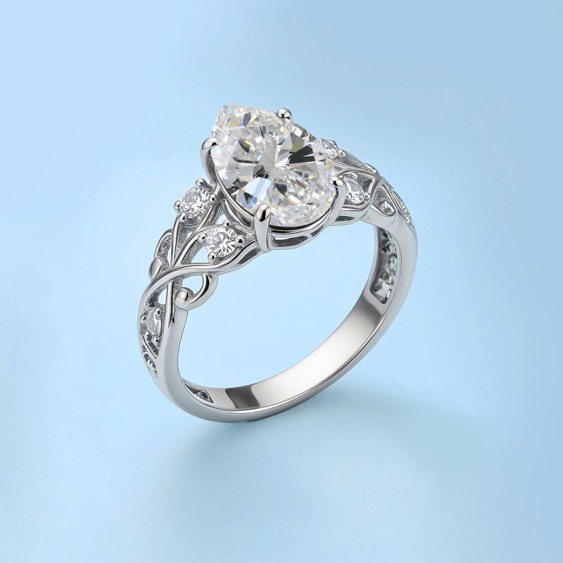 10K Gold Pear Cut Moissanite Engagement Ring-4