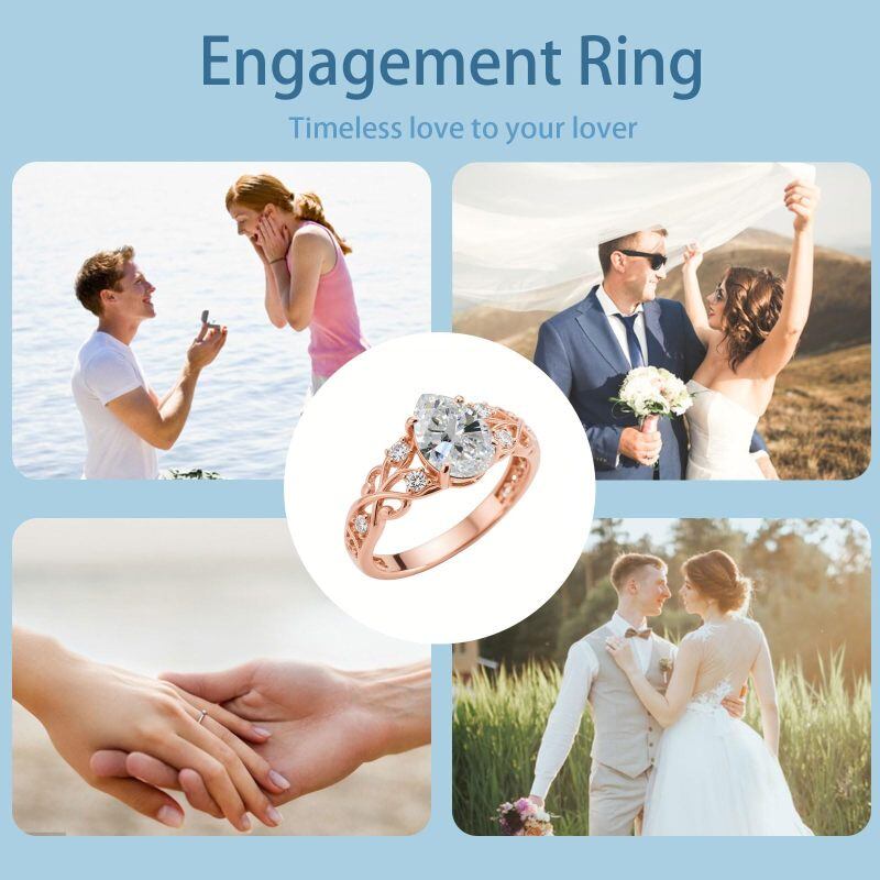 10K Gold Pear Cut Moissanite Engagement Ring-5