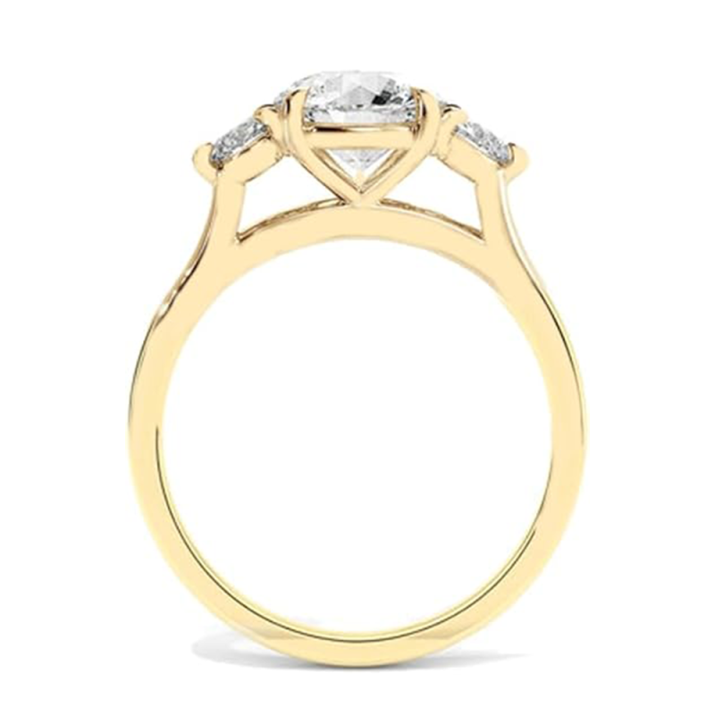 18K Gold Pear Cut Moissanite Engagement Ring-3