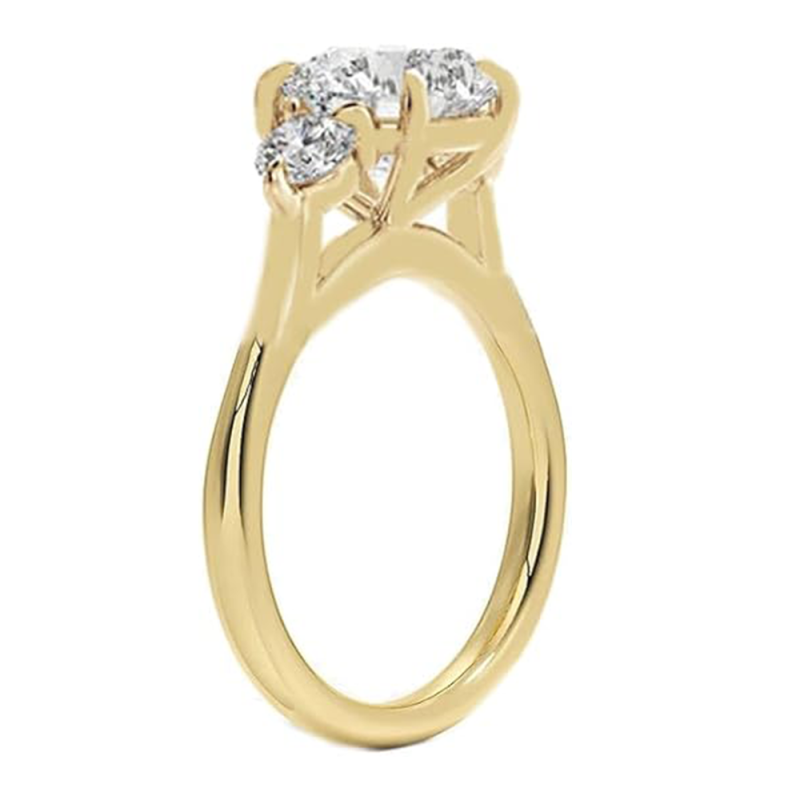 18K Gold Pear Cut Moissanite Engagement Ring-4