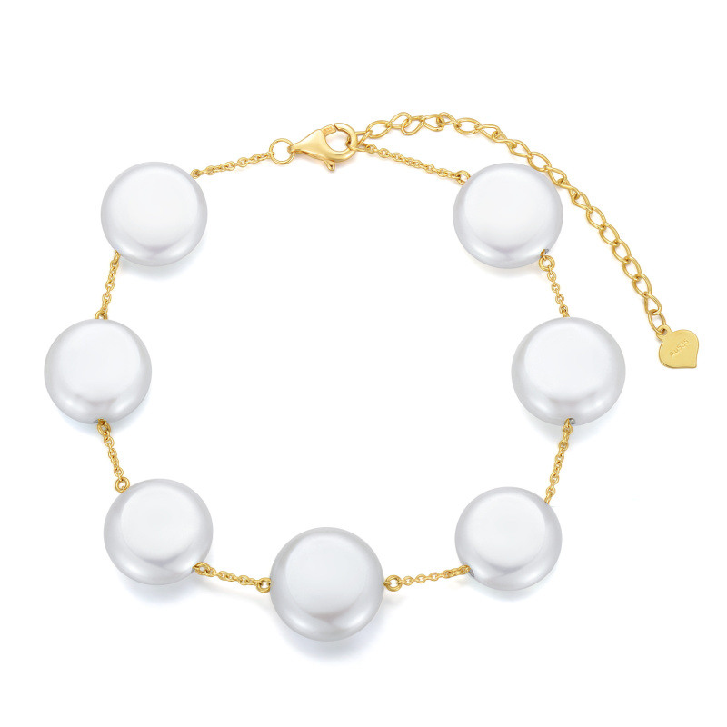 14K Gold Pearl Beads Bracelet as Anniversary Wedding Gifts for Women-1
