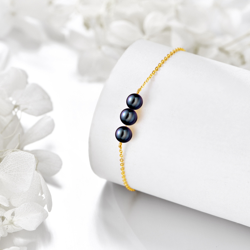 Pulsera con dije de perla de oro de 14 quilates-4