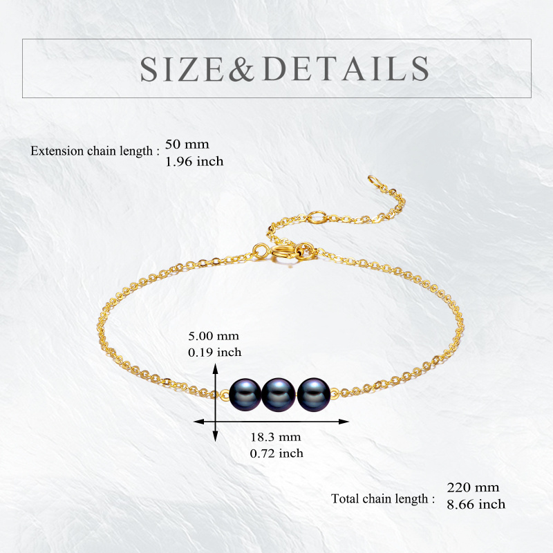 Pulsera con dije de perla de oro de 14 quilates-5