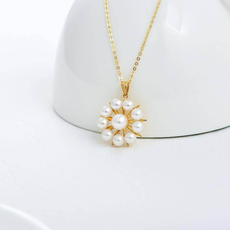 Collar de perlas de oro de 10 quilates-3