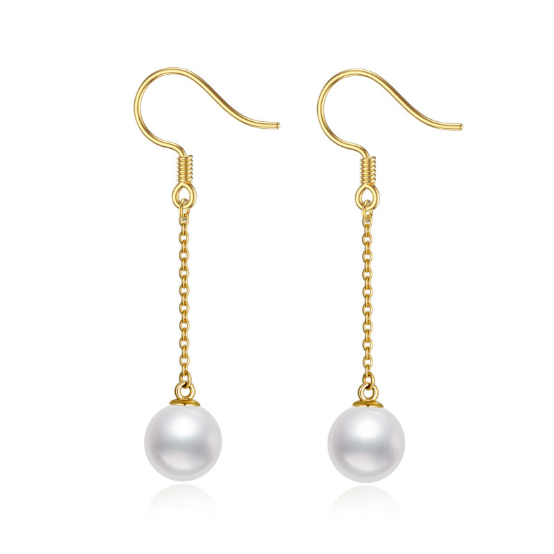 Pendientes de perlas de oro de 14 quilates-1