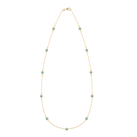 Collar de cadena de eslabones con piedra natal personalizada en oro vermeil para mujer