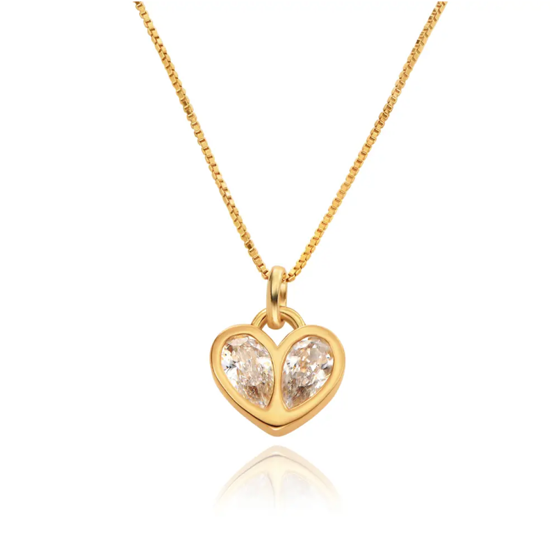 Gold Vermeil Personalized Birthstone & Grandmother & Mother & Sisters & Heart Pendant Necklace-1