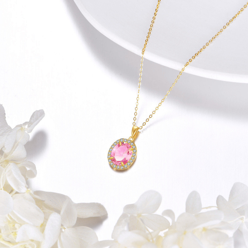 18K Gold Personalized Birthstone Pendant Necklace-4