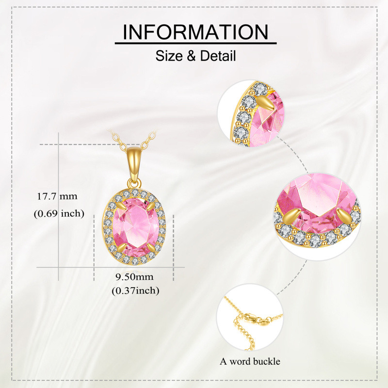 18K Gold Personalized Birthstone Pendant Necklace-5