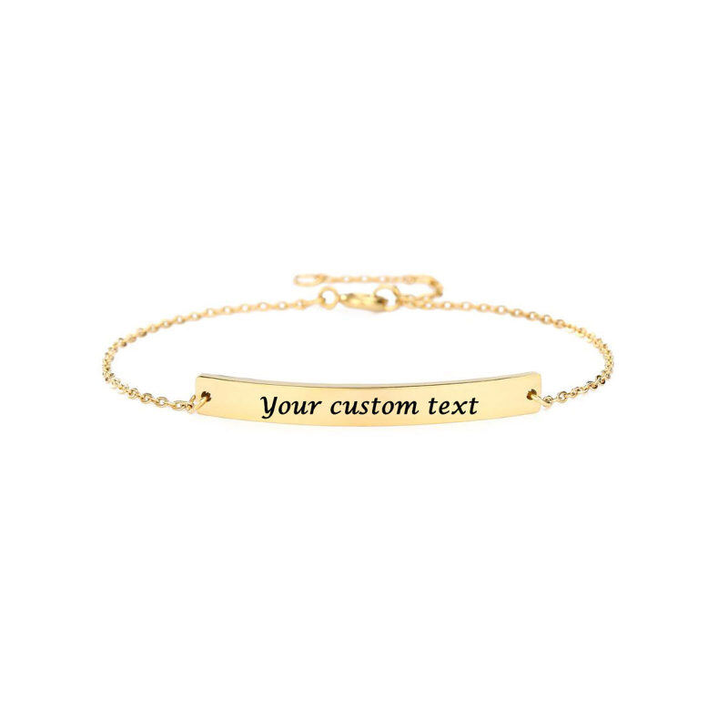 Bracelet d'identification classique personnalisé en or 18 carats-1