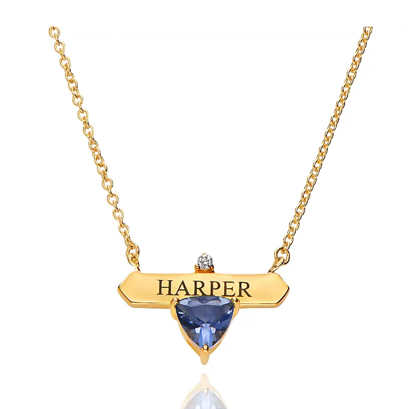 14K Gold Personalized Classic Name Necklace With Birthstone for Women-1