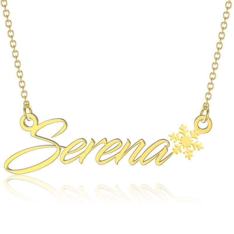 Colar com Pendente Clássico Personalizado com Nome em Ouro 10K-1