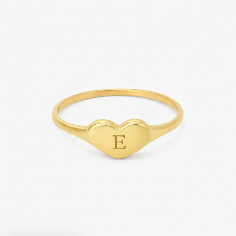 Bague en or 10K avec gravure personnalisée et forme de cœur-13