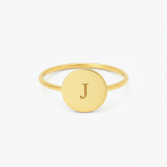 10K Gold Personalized Engraving Ring