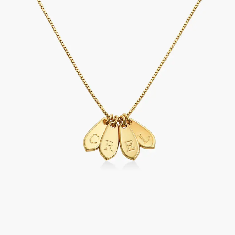 Collar de cadena con colgante de inicial personalizada en oro de 18 quilates para mujer-1