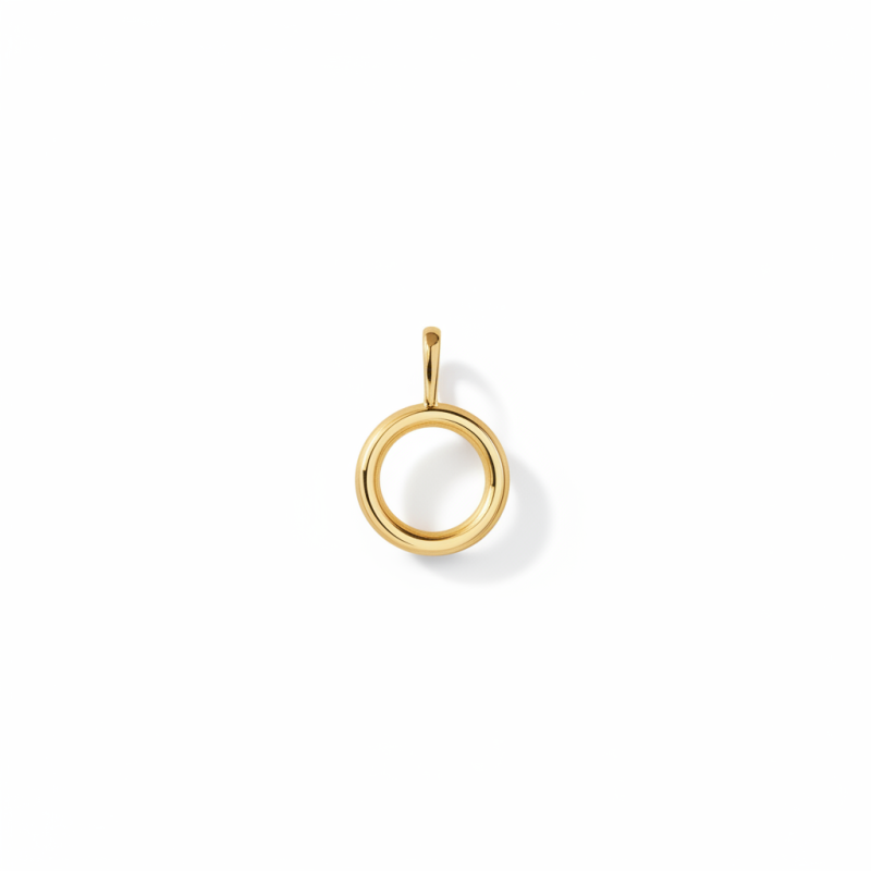 18K Gold Personalized Initial Letter Pendant Charms with O-1