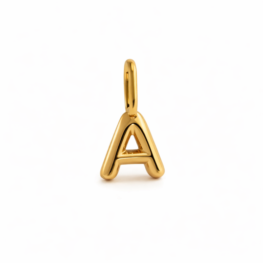 10K Gold Personalized Initial Letter Pendant Charm with Initial Letter A-Z