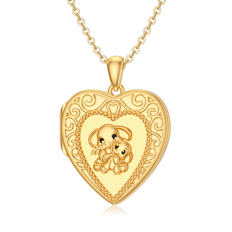 Collier médaillon personnalisé en or 14 carats avec photo et cœur, idéal pour les meilleures amies.-1