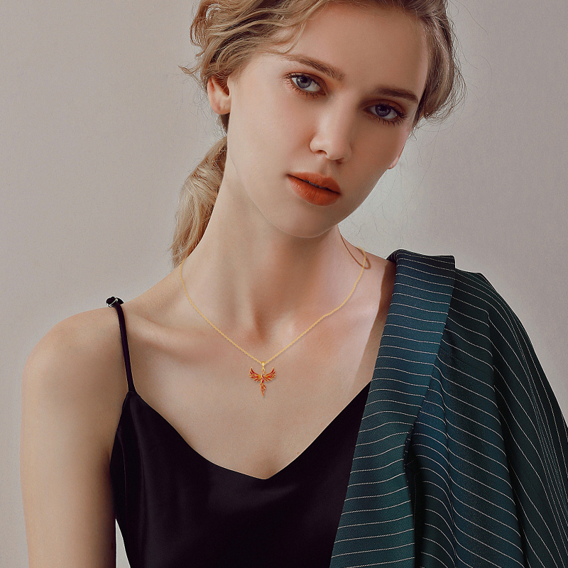 18K Gold Phoenix Pendant Necklace-2