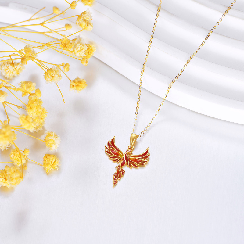 18K Gold Phoenix Pendant Necklace-4
