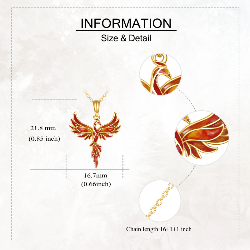 18K Gold Phoenix Pendant Necklace-5